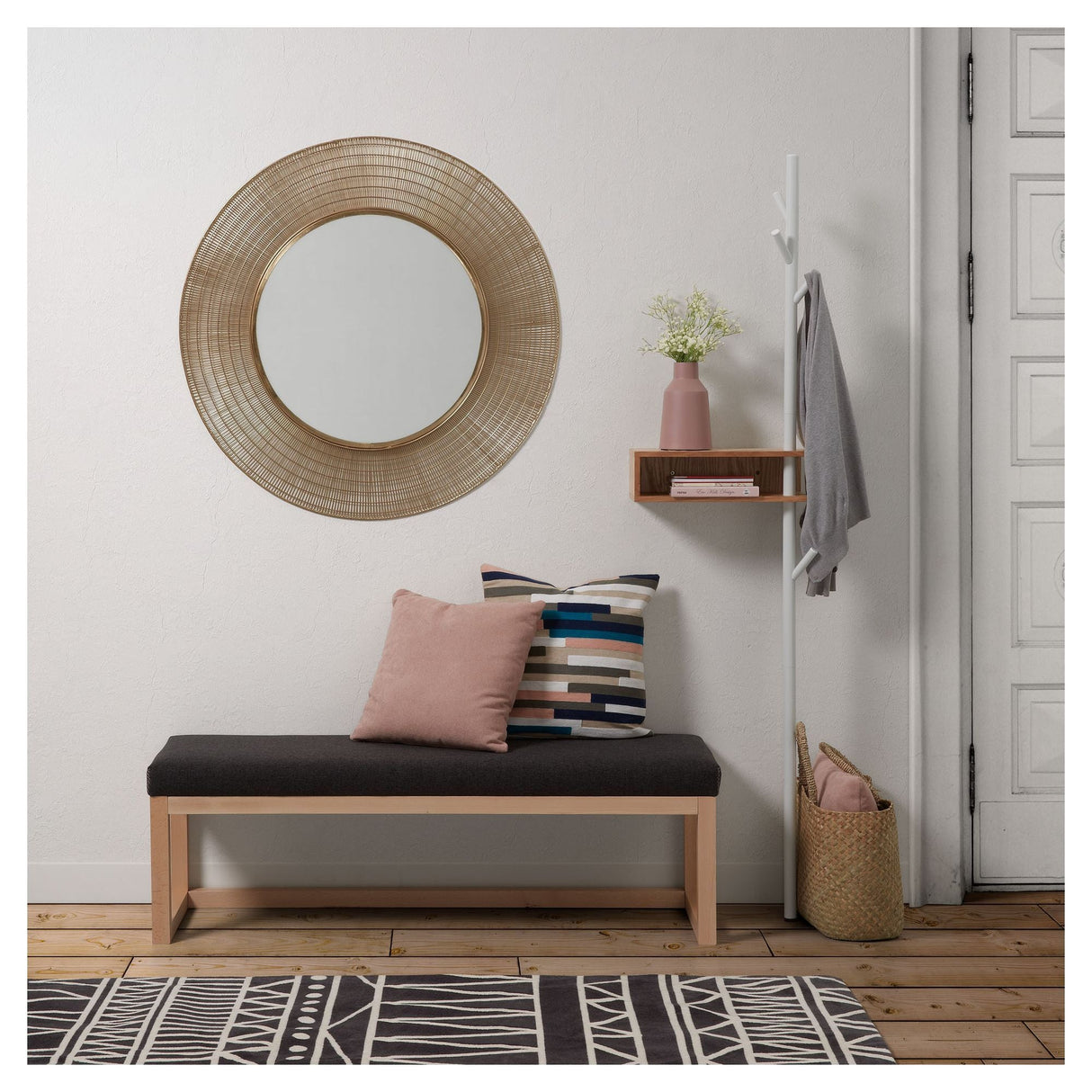 Plax Mirror Ø80 cm Brass finish