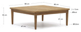 Portitxol Lounge table, Nature teak, 80x80