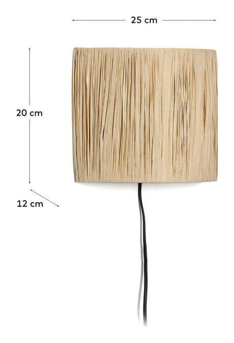 Pulmi Wall Lamp, Natural Raffia