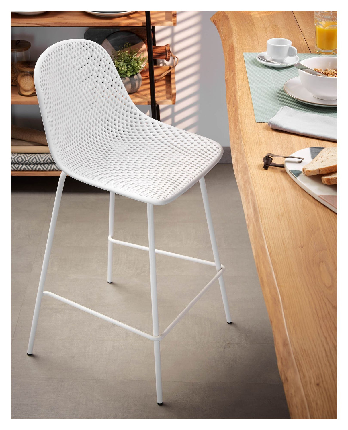 Quinby bar stool SH: 65cm, White