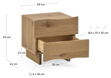 Rasha Bedside table, 49x45, Oak veneer