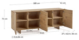 Rasha Sideboard with 4 doors, 180x71, Oak veneer