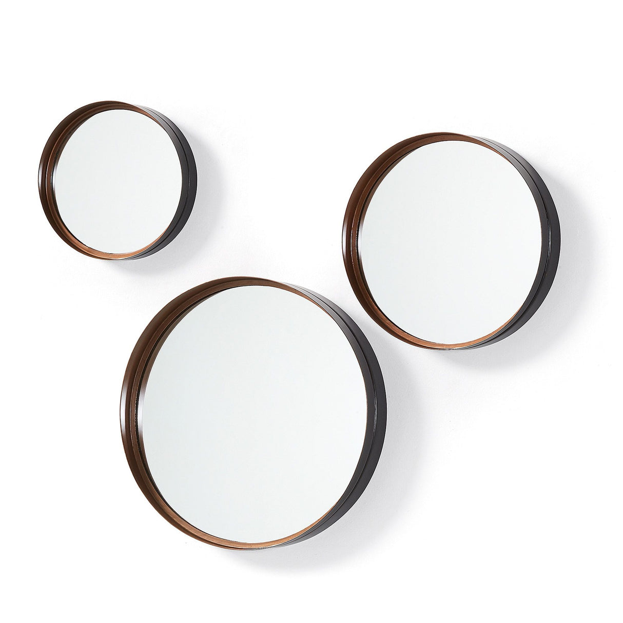 Strap Mirror Set w/3 Black/Copper