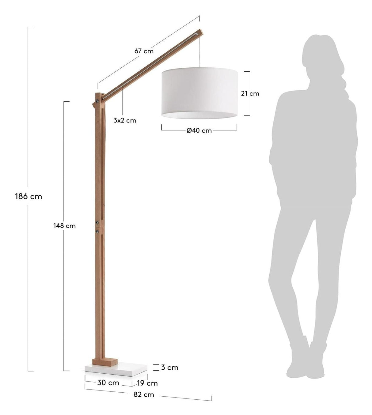 Riaz Floor Lamp - White