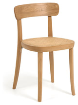 Romane Dining chair in beech. Ash veneer/Rattan