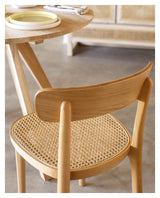 Romane Dining chair in beech. Ash veneer/Rattan