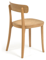 Romane Dining chair in beech. Ash veneer/Rattan