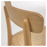 Romane Dining chair in beech. Ash veneer/Rattan