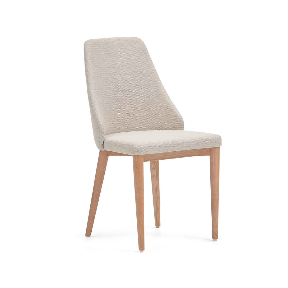 Rosie Dining chair with upholstered seat, Beige fabric