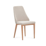 Rosie Dining chair with upholstered seat, Beige fabric