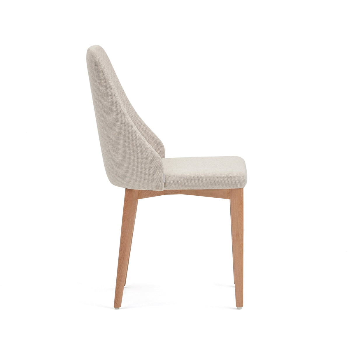 Rosie Dining chair with upholstered seat, Beige fabric