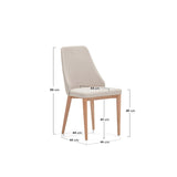 Rosie Dining chair with upholstered seat, Beige fabric