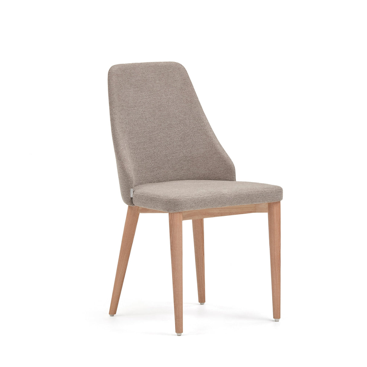 Rosie Dining chair with upholstered seat, Brown fabric