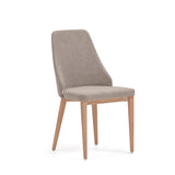 Rosie Dining chair with upholstered seat, Brown fabric