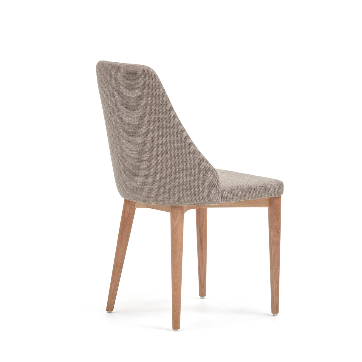 Rosie Dining chair with upholstered seat, Brown fabric