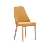 Rosie Dining chair with upholstered seat, Yellow fabric