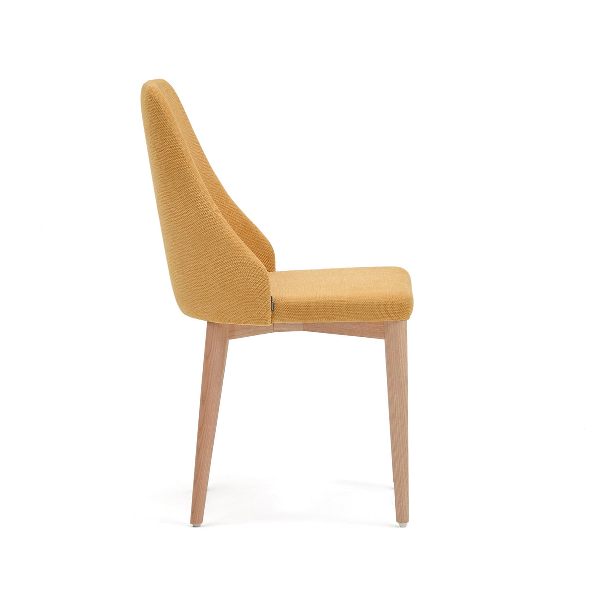 Rosie Dining chair with upholstered seat, Yellow fabric