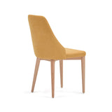 Rosie Dining chair with upholstered seat, Yellow fabric