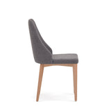 Rosie Dining chair with upholstered seat, Dark gray fabric