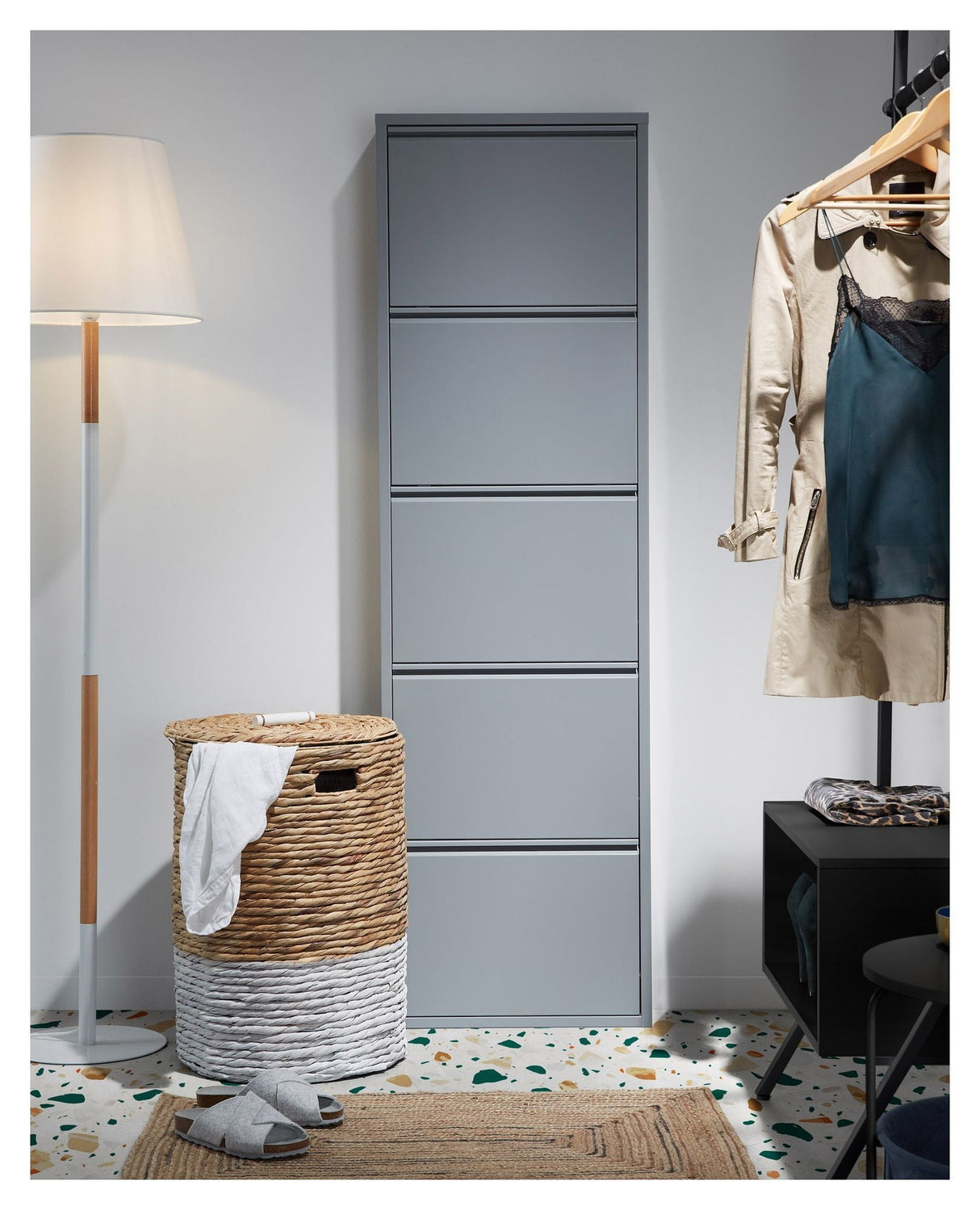 Rox Shoe Cabinet with 5 doors, Gray