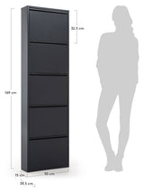 Rox Shoe Cabinet with 5 doors, Graphite