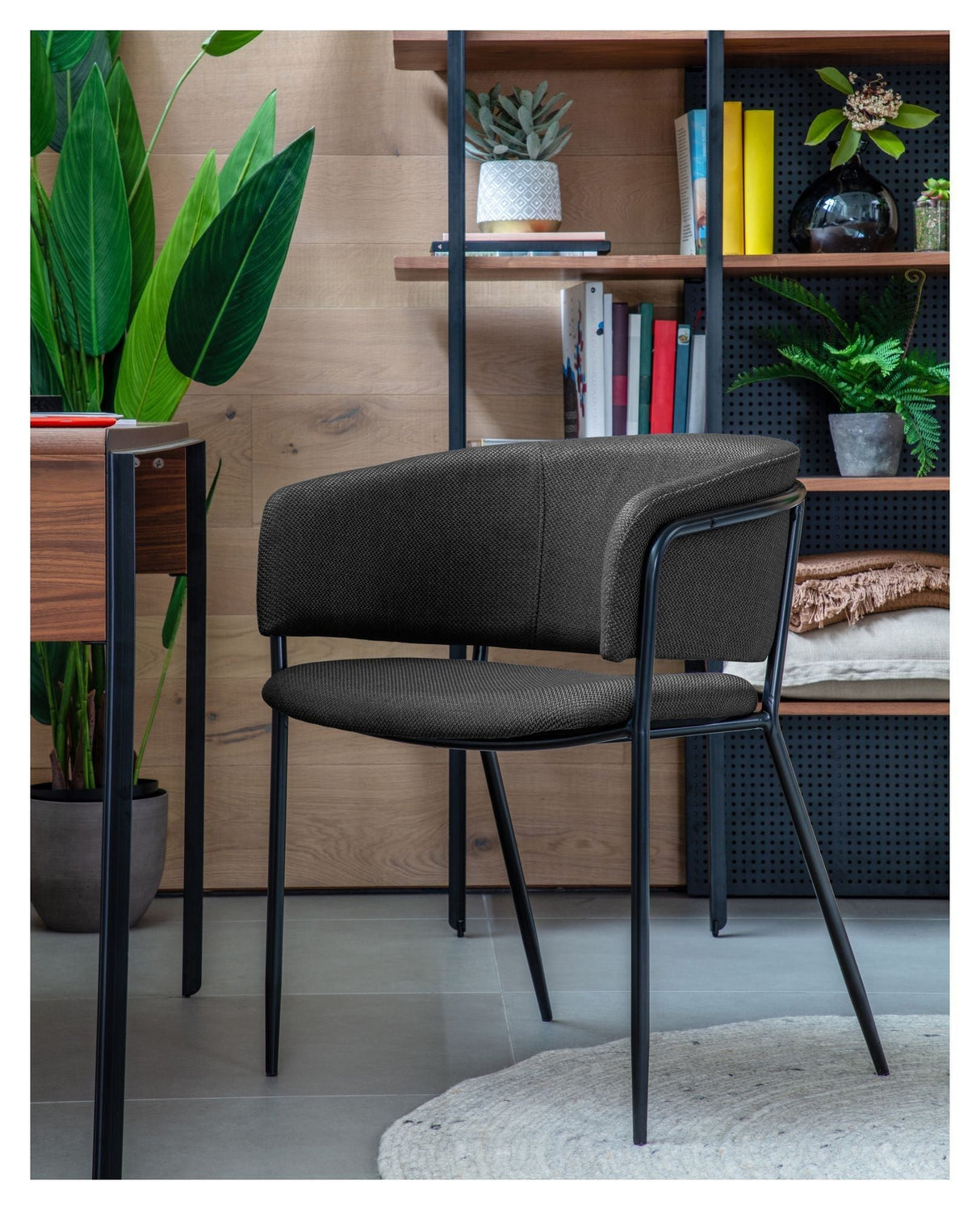 Runnie Dining Chair Dark Gray Twill