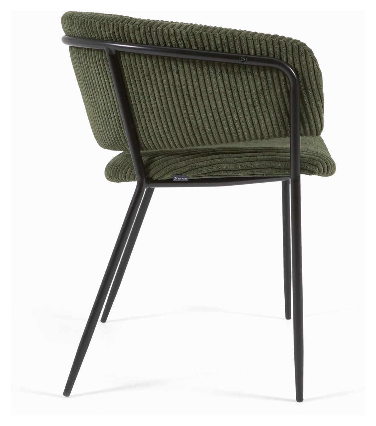 Runnie Dining Chair, Dark Green Velvet/Black Steel Legs