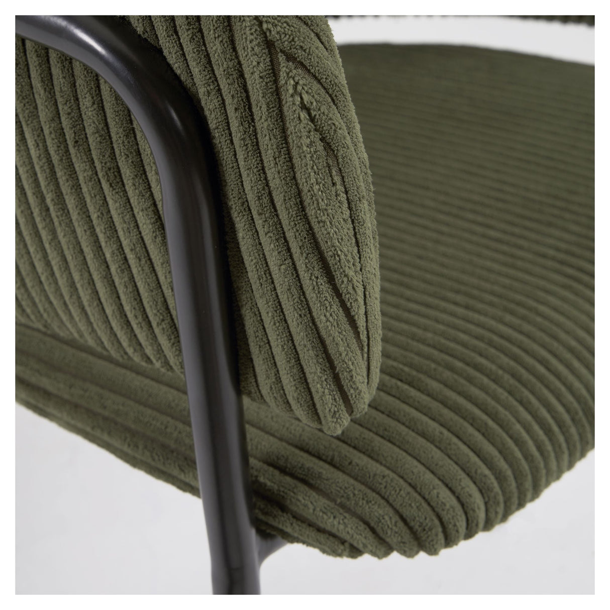 Runnie Dining Chair, Dark Green Velvet/Black Steel Legs