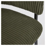 Runnie Dining Chair, Dark Green Velvet/Black Steel Legs