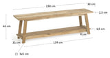 Safara Bench - Recycled Teak, B150