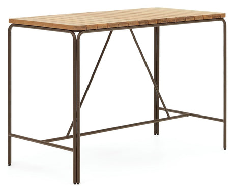 Salguer Garden table, Brown acacia, 140x70