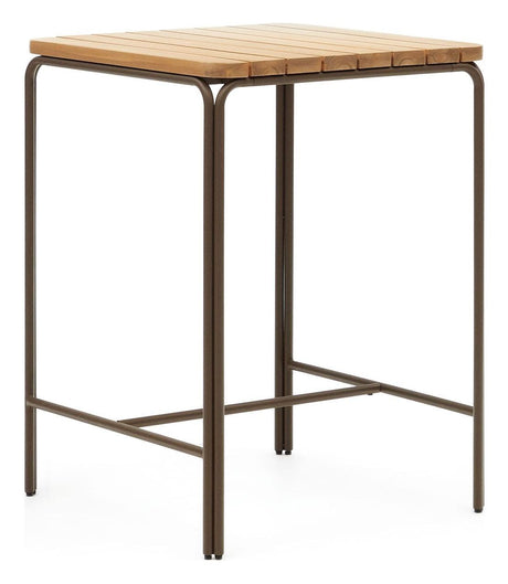 Salguer Garden table, Brown acacia, 70x70