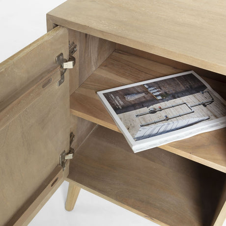 Sanvy Bedside table with door Nature