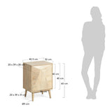 Sanvy Bedside table with door Nature