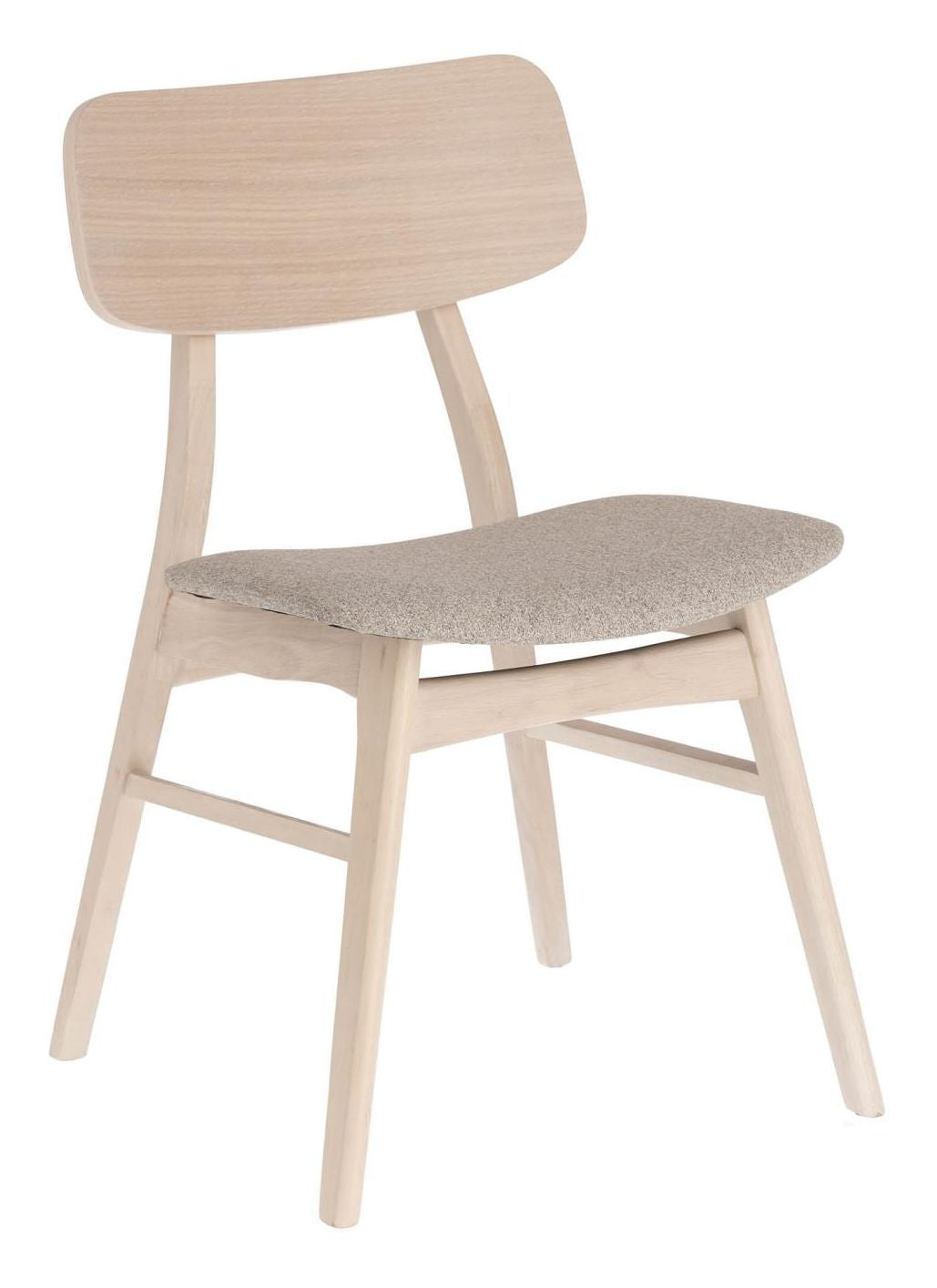 Selia Dining Chair, Light Wood/Beige