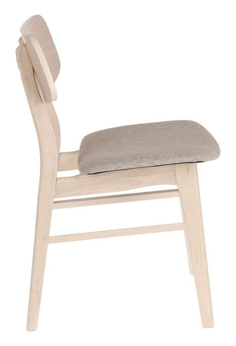 Selia Dining Chair, Light Wood/Beige