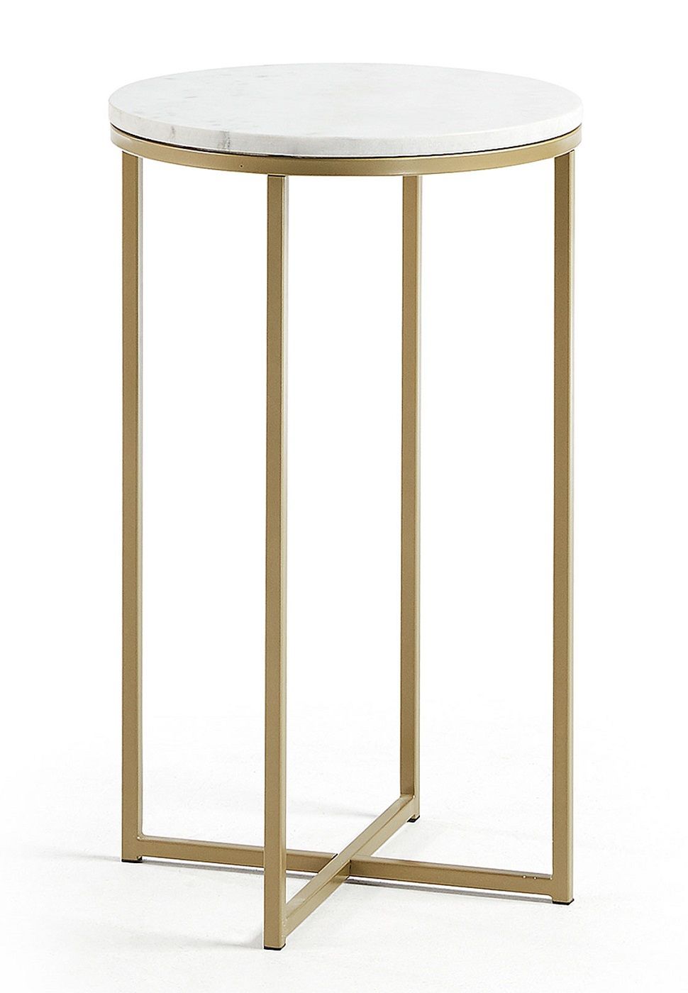 Sheffield Side Table White/Golden, Ø43