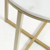 Sheffield Side Table White/Golden, Ø43