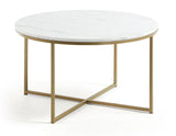 Sheffield Coffee table White/Golden, Ø80