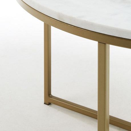 Sheffield Coffee table White/Golden, Ø80