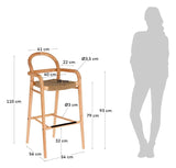 Sheryl Barstool Beige/Light Wood