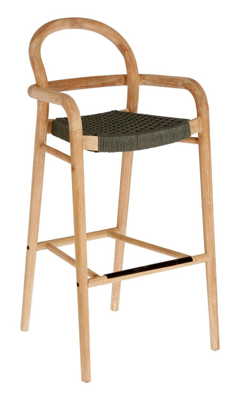 Sheryl Barstool Green/Light Wood