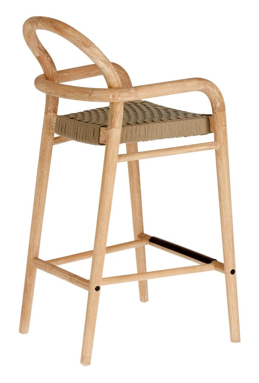 Sheryl bar stool SH: 69cm, Beige/Light Wood