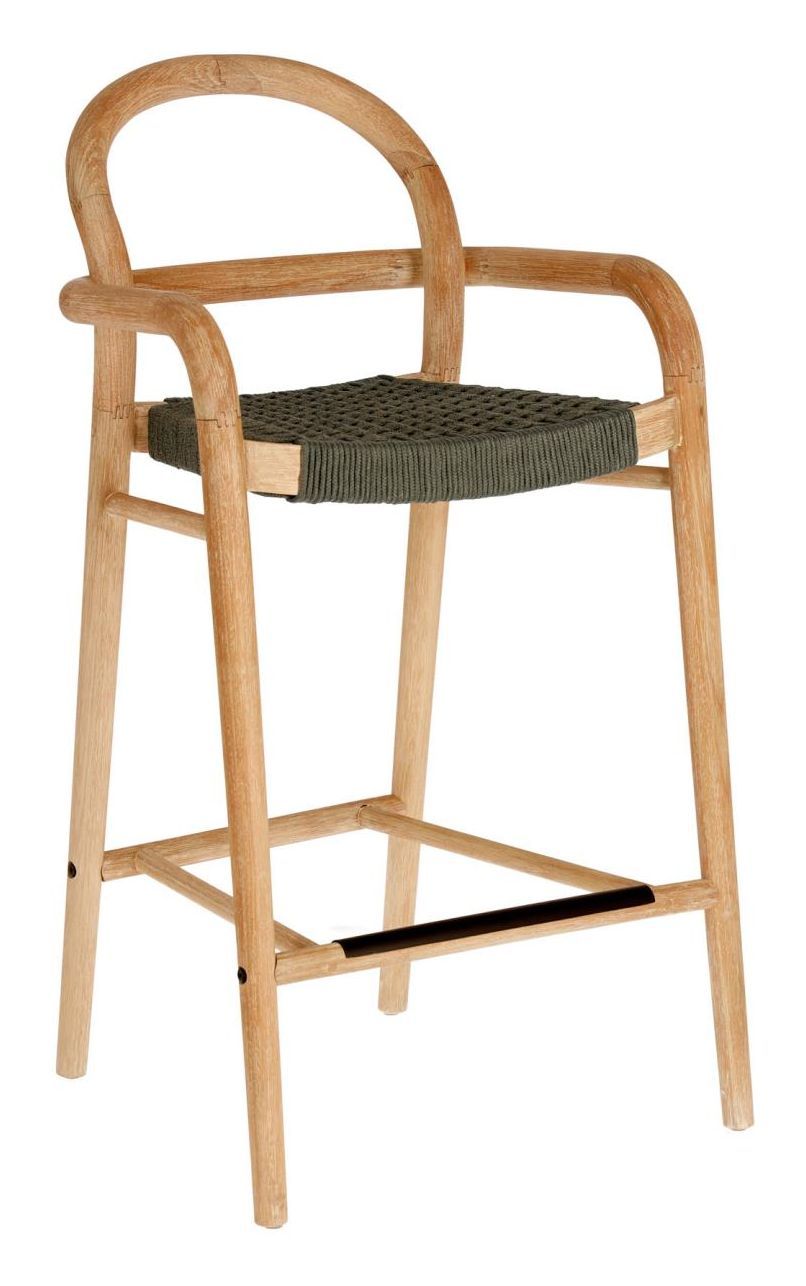 Sheryl bar stool SH: 69cm, Green/Light Wood