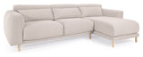 Singa 3-pers. Sofa with right-facing chaise longue, White Chenille