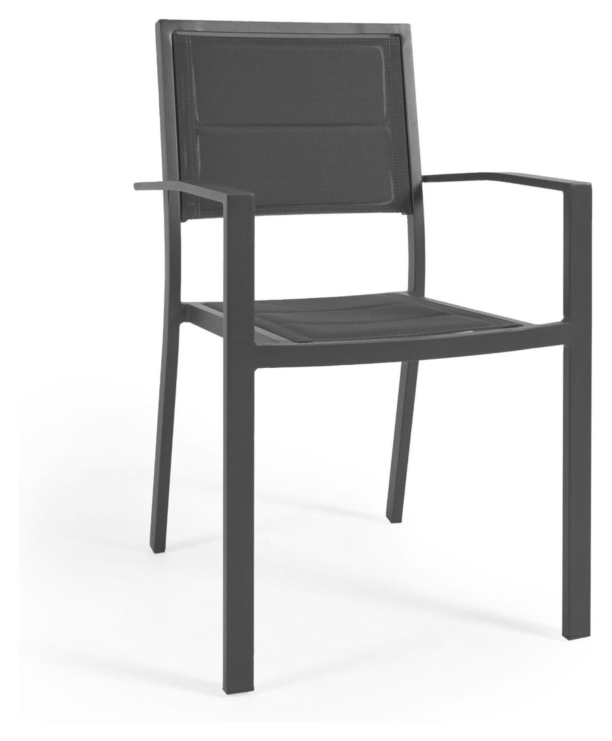 Sirley Garden Chair in aluminum/textiles, Black