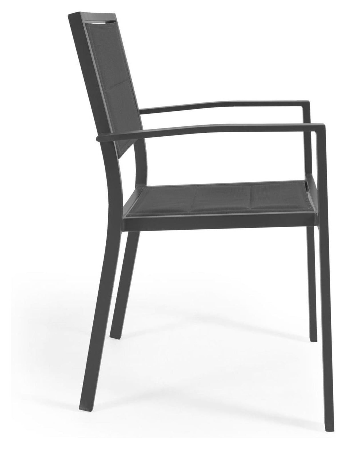 Sirley Garden Chair in aluminum/textiles, Black