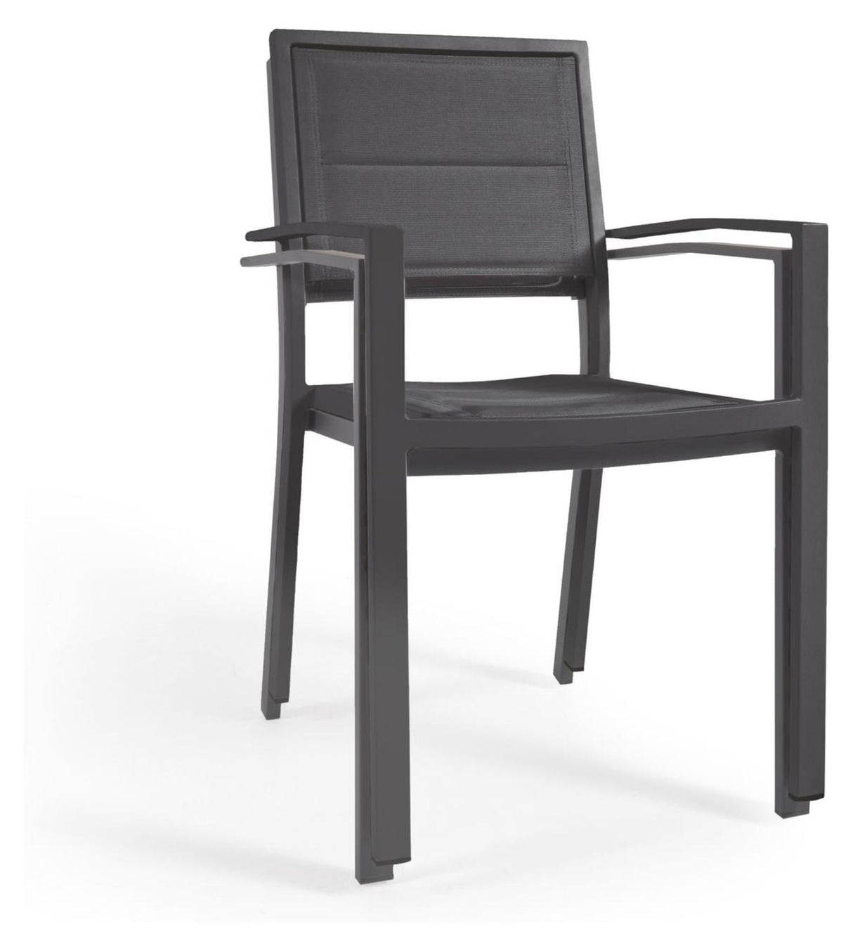 Sirley Garden Chair in aluminum/textiles, Black