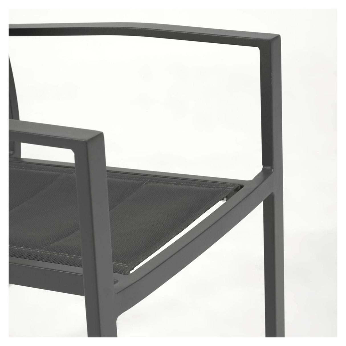 Sirley Garden Chair in aluminum/textiles, Black