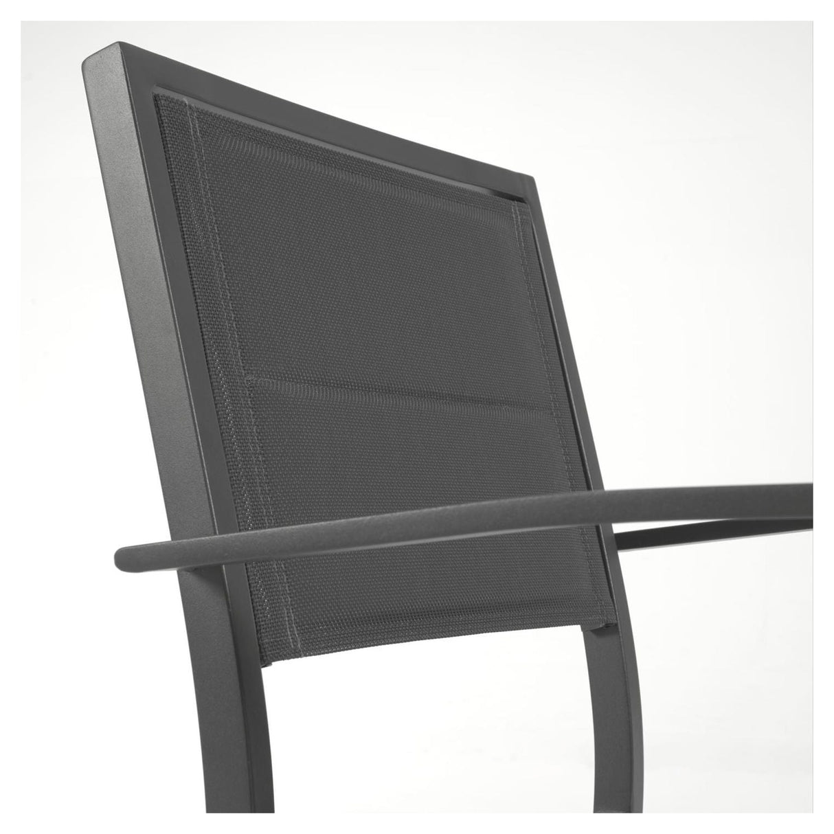 Sirley Garden Chair in aluminum/textiles, Black